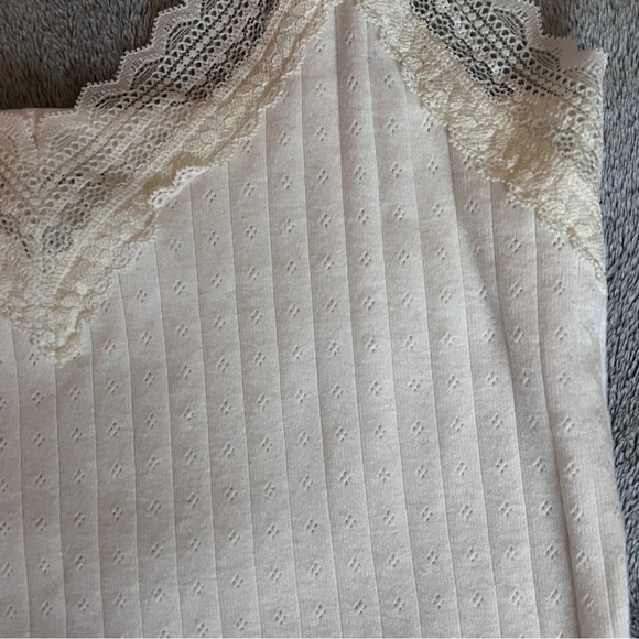 American Eagle Lace Trim Pointelle Cami in white - Picture 5 of 6